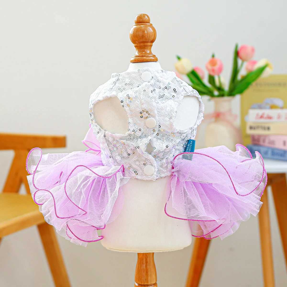 Dream Fairy Wedding Dress Purple Pet Clothes Sequined Princess Tutu Dress Wedding Dress M251208