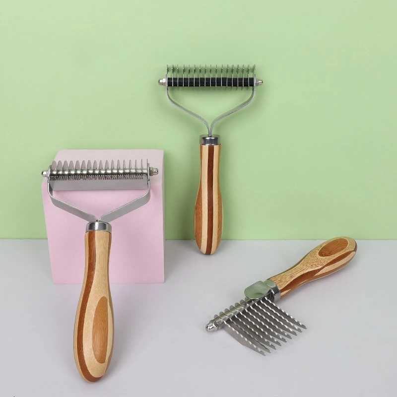 Dog Comb Knife Dog Brush Bamboo Double-sided Cat Comb Stainless Steel Solid Wood Hair Knot Cleaning Dogs Brush M251208 - view 4