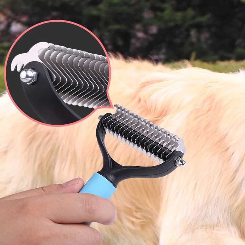 dog brush double-sided hair removal comb and hair removal tool used to remove mats and tangles the best pet grooming brush M251208 - view 4