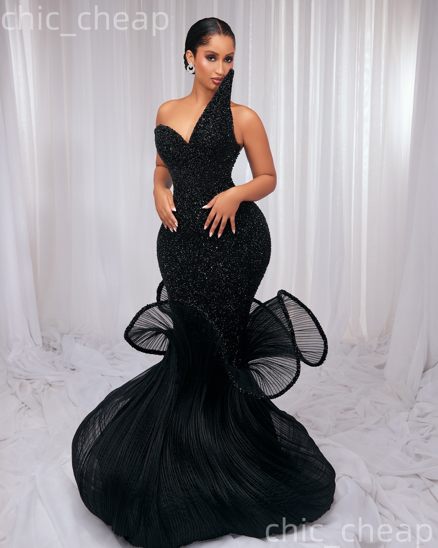 Aso Ebi Black Mermaid Prom Dresses 2026 Sweetheart Sequined Stylish Evening Formal Party Second Birthday Engagement Gowns Plus Size Dress For Special 