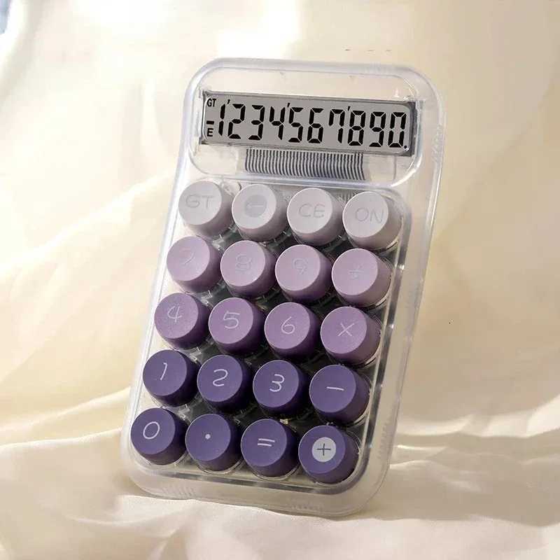 1PC Transparent Gradient Large Button Calcator Large Screen Electronic Calcator 10 Digit Student Specific Calcator H251208