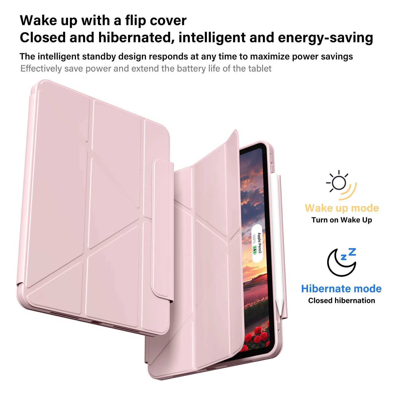 ZOYU Case iPad 10 Air 11 4/5 109 Pro 11 13 2024 Detachable Y-Shaped Folding iPad 102 7/8/9th Gen Rotate 360Detachable Cover C251208