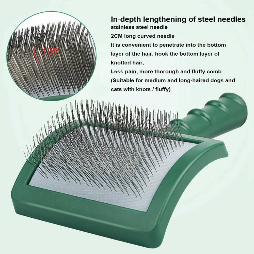 Reusable Pet Grooming Wire Brush Pet Shedding Grooming Brush Dog Comb Pet Dog Cat Hair Removal Brush M251208 - view 7
