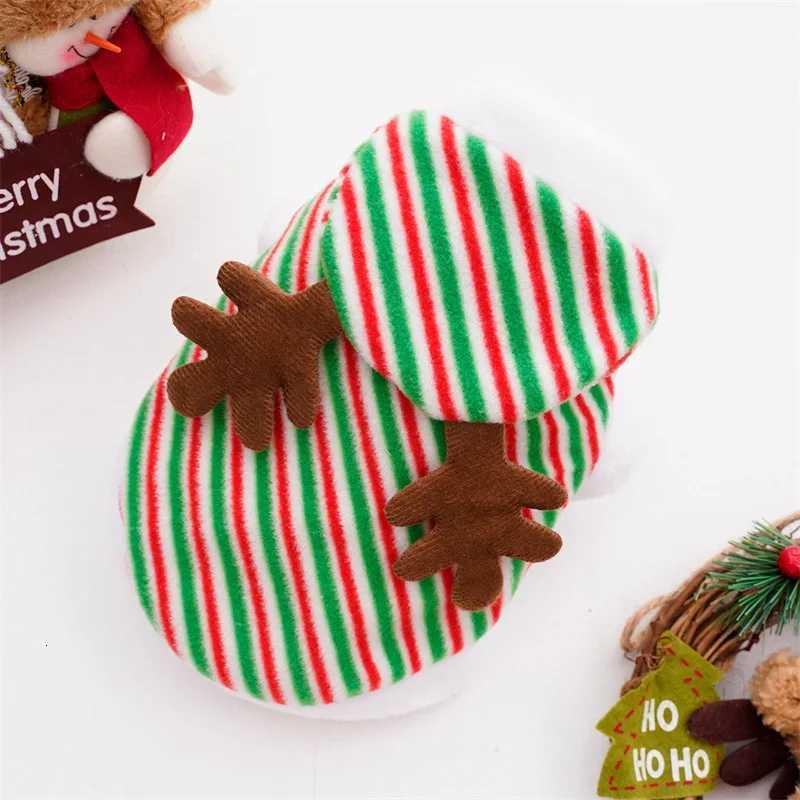 Merry Christmas Pet Clothes Dog Stripped Coat Deer Look Clothing Fancy Costume for Small and Medium Dogs Ropa Perro Cat Overcoat M251208