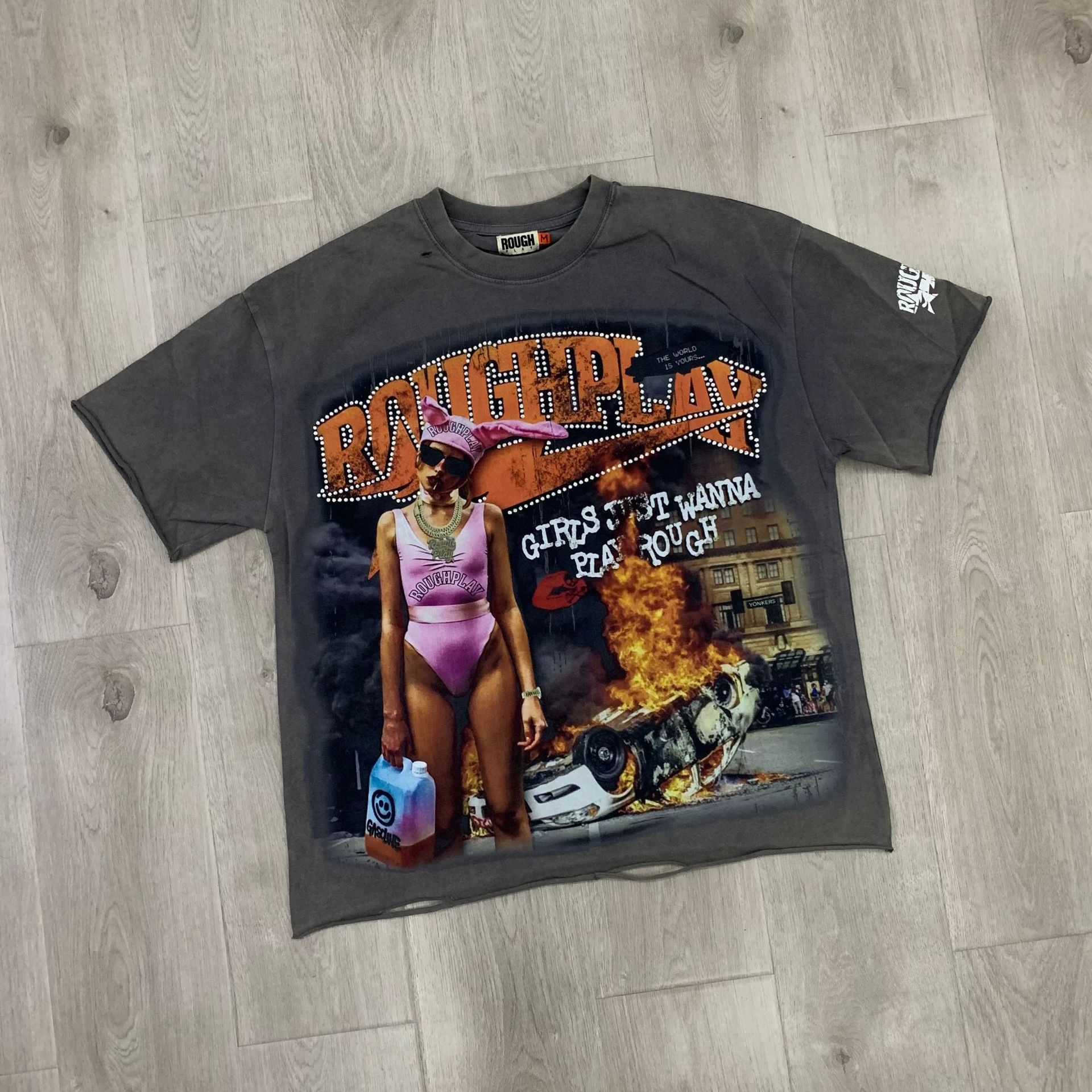 Men's T-Shirts RoughPlay Short Sleeves Dark Hip-hop Rock Style High-quality Cotton With Skull Print Patterns Hip-hop Youth American Street Style