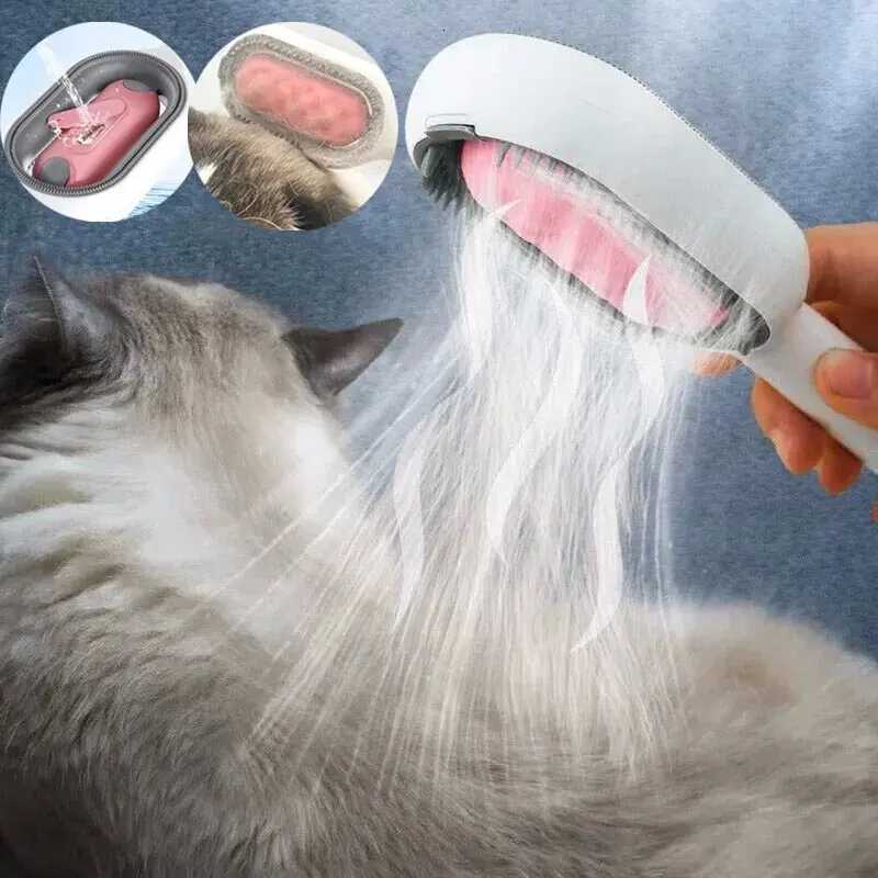 4 In 1 Pet Hair Removal Brushes with Water Tank Double Sided Dog Cat Grooming Massage Comb Cleaning Floating Hair Pet Supplies M251208