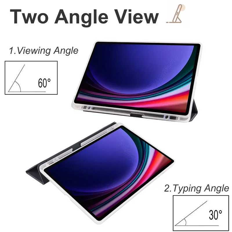 For Galaxy Tab S11 Case with Pencil Holder Folding Stand Soft Back Cover for Tab S11 SM-X730/SM-X736 Tablet Case C251208
