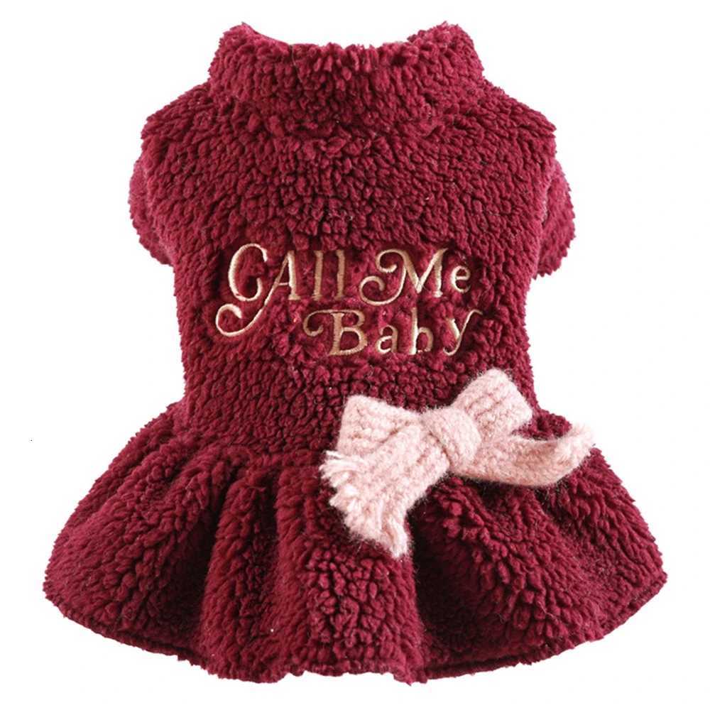 Pet Dog Clothes Winter Thicken Princess Skirt Bowknot Dress For Small Puppy Dog Cat Chihuahua Yorkie Pet Apparel M251208