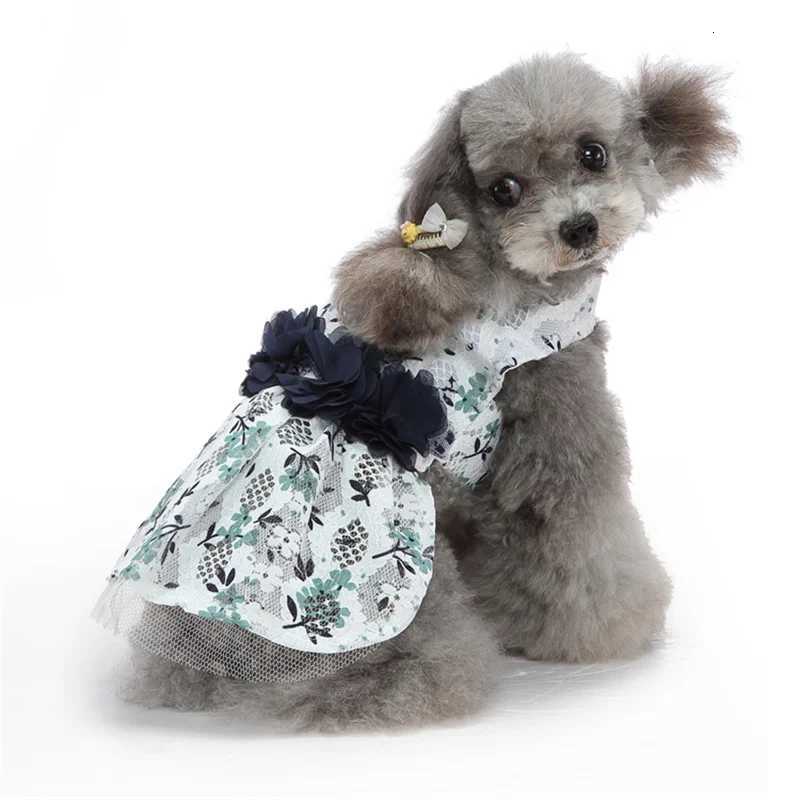 High Quality Puppy Cat Dog Evening Dress Elegant Pet Wedding Princess Dresses for Small Dogs York Bowtie Skirt mascotas Clothes M251208