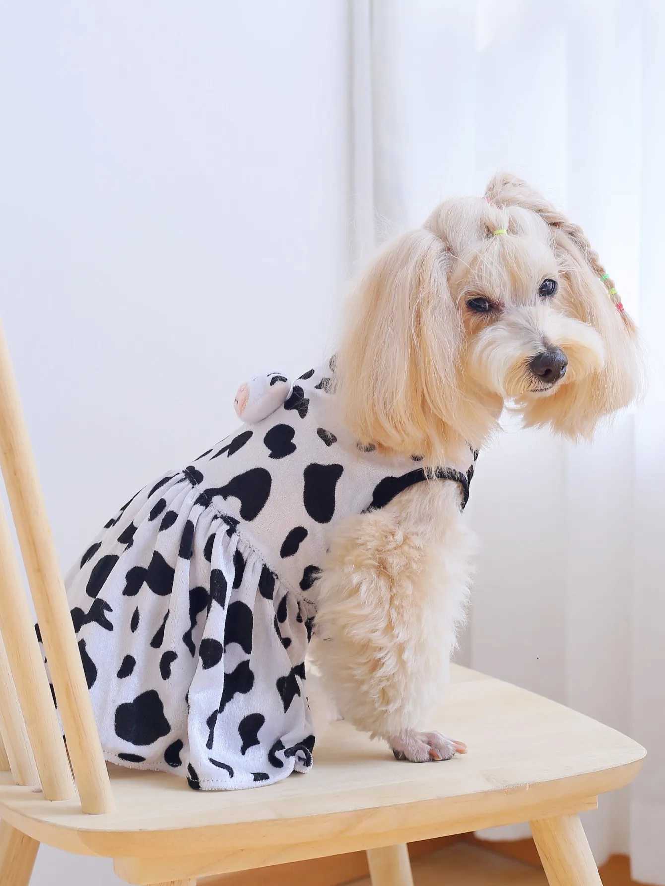 368 the Milk Pattern Cute Cow Doll Dress Is Suitable for Wearing in All Four Seasons Especially Spring and Summer M251208