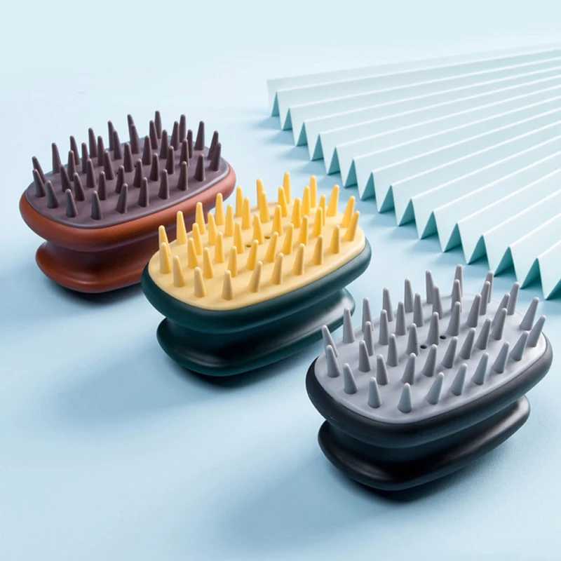 Silicone Shampoo Head Scalp Massage Brush Silicone Body Brush Hair Washing Comb Bath Shower Brush Massage Brush Hair Brush M251208 - view 4