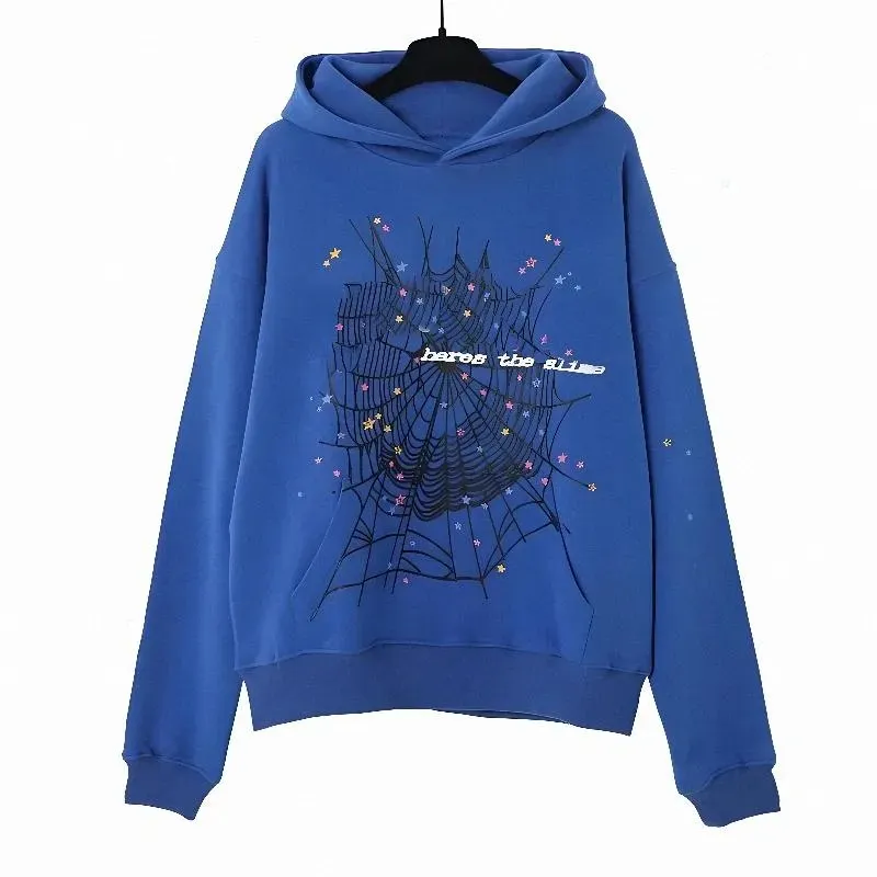 Spider hoodie new Mens Web Hoodie for men Young Thug 55555 Spider Sweatshirts Hoody Women grid cobweb pink hoody Tracksuit Print Pullover net pants spider pants suit