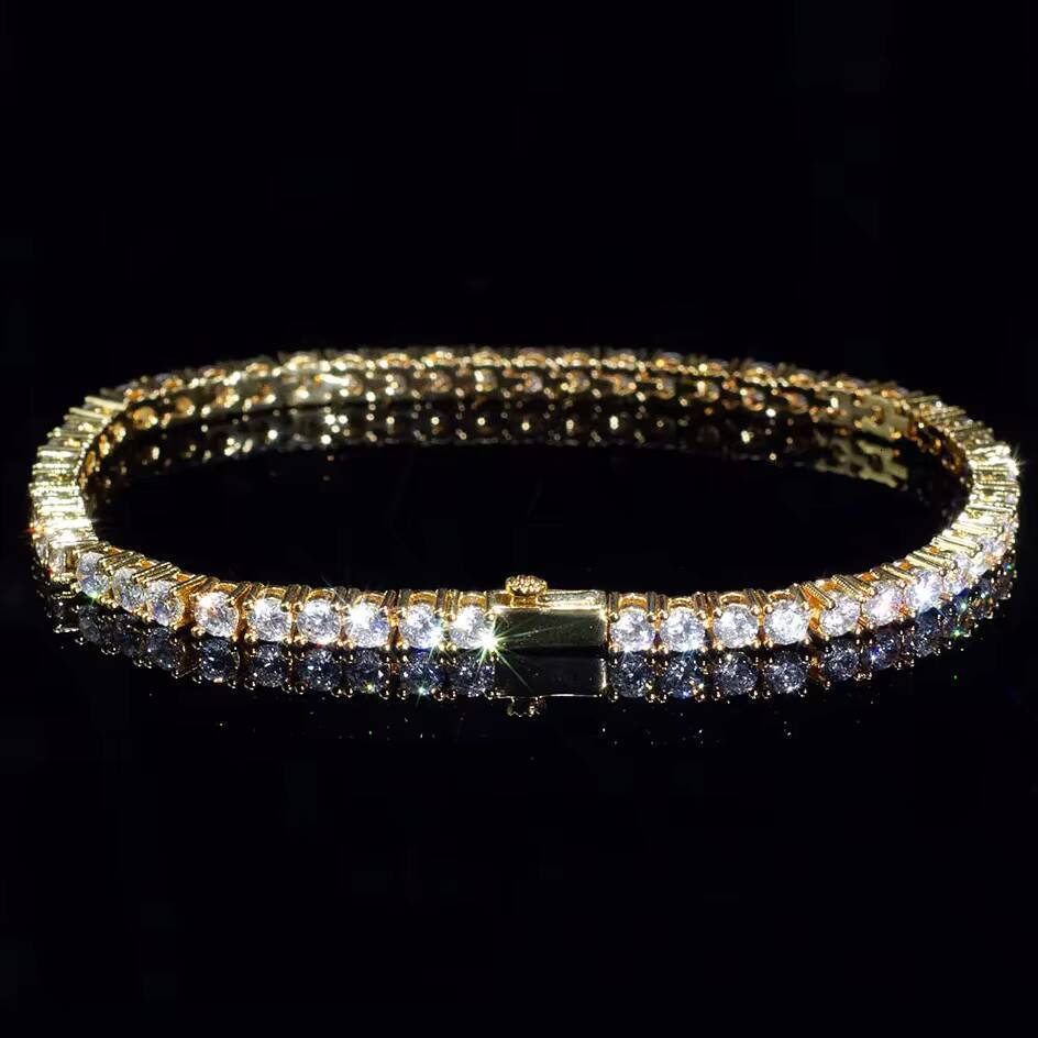 Custom HPHT Cvd Lab Grown Diamond Tennis Bracelet Necklace Chain 10K 14K White Gold 3mm 4mm 5mm Igi Certificate for Women