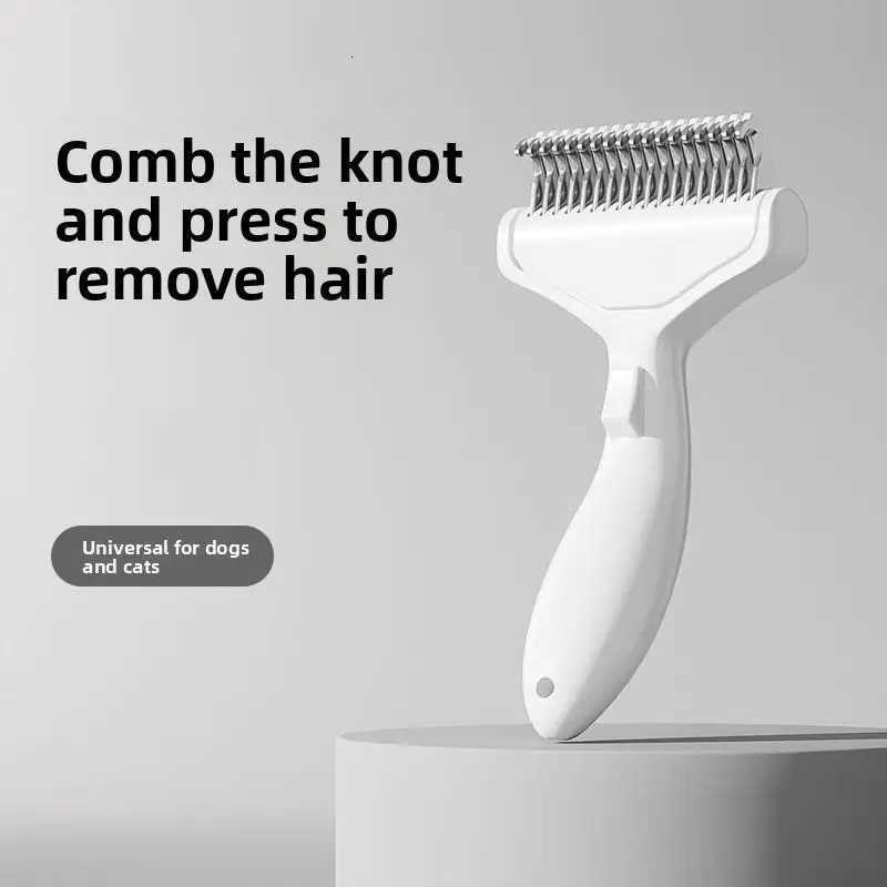Floating Stainless Steel Dog Hair Removal Brush For Long Hair Breeds Puppy Cat Comb Pet Grooming Products Curved Design M251208 - view 6