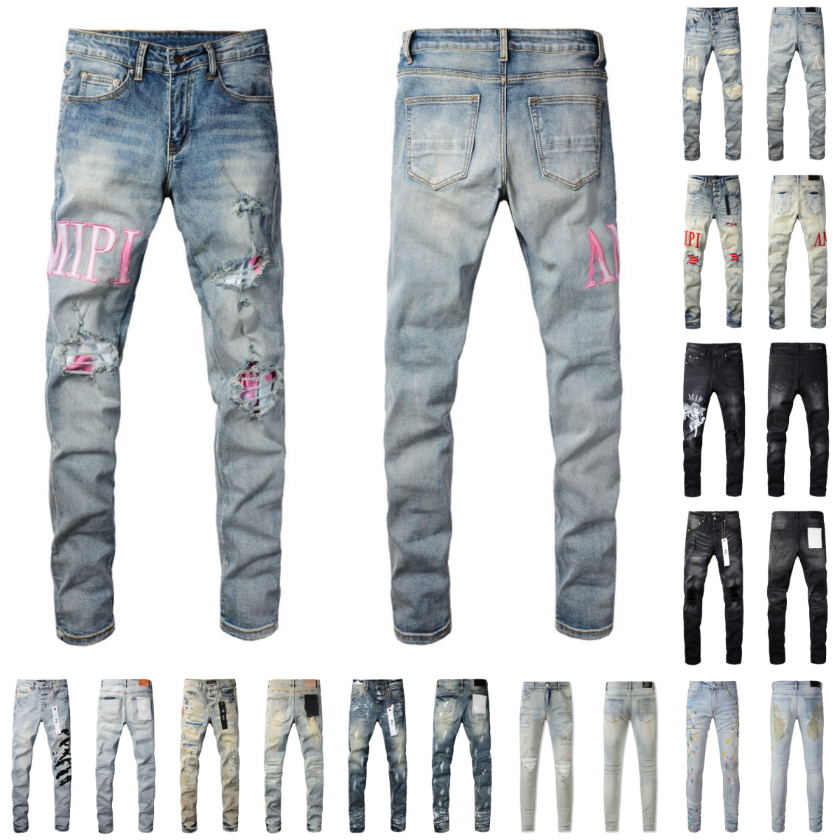 jeans women designer jeans for mens jeans paint high street fashion high quality black perforated letter embroidered patch slim fit elastic small foot jeans for men