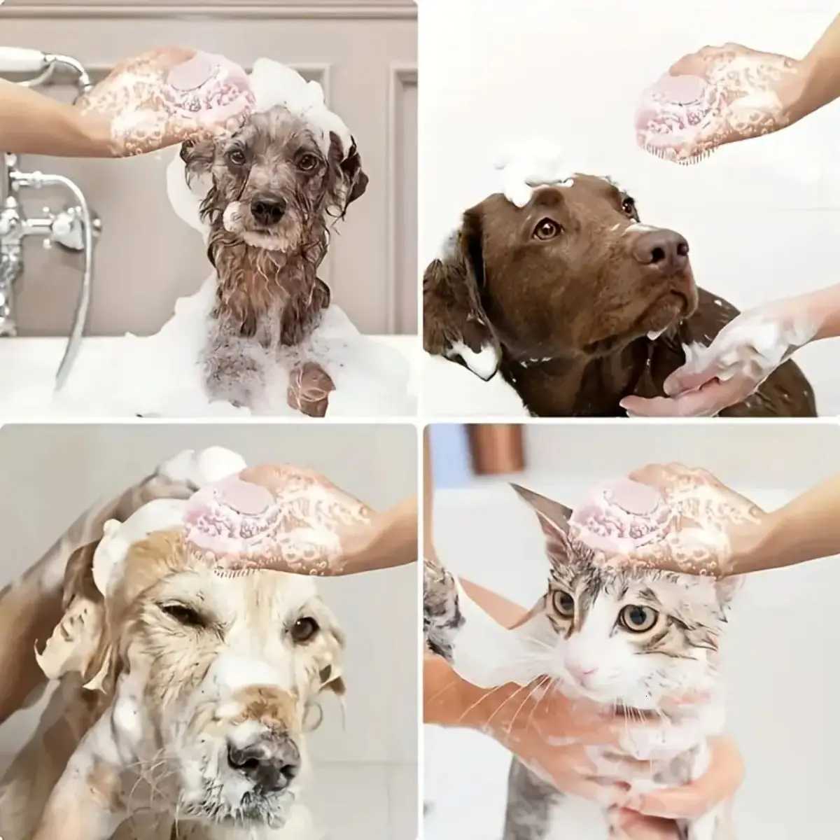 1pc Soft Silicone Dog Bath Brush - Gentle Massage with Shampoo Dispenser - Efficient Cat Grooming Brush for a Paws-itive Cleanin M251208 - view 6