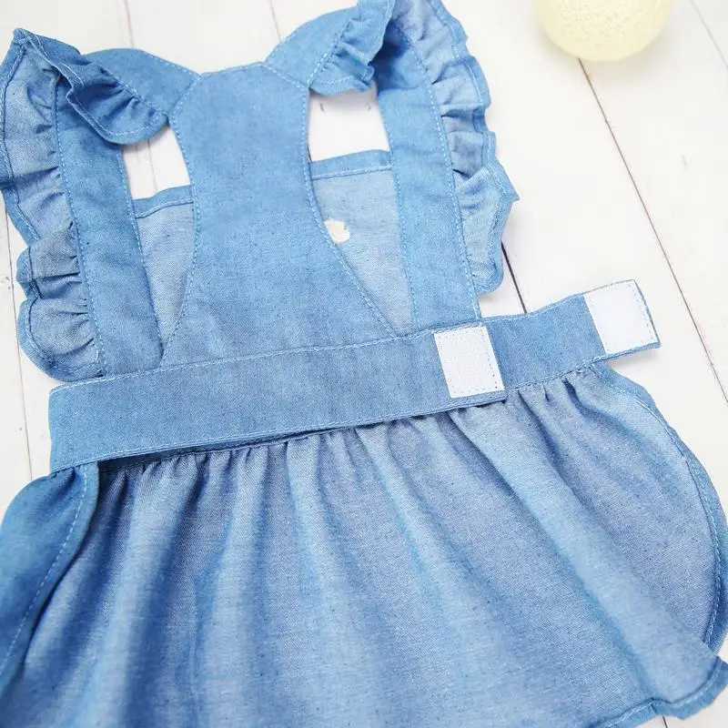 Dog Dress for Small Kitten Puppy Spring Summer Clothes Embroidered Jean Strap Dresses Chihuahua Skirts Pet Costumes Autumn M251208
