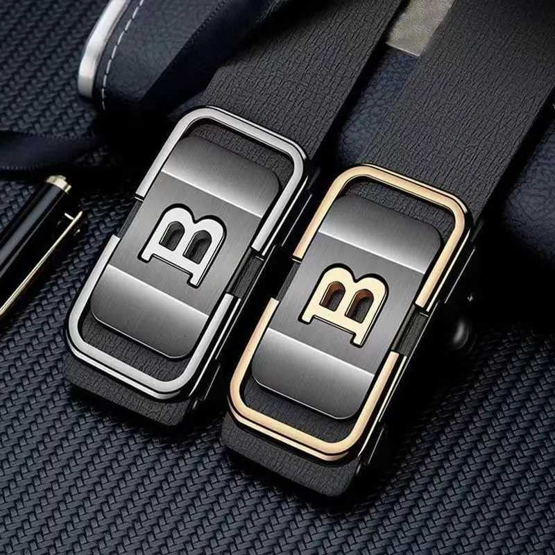 fashion belt Mens Toothless Automatic Buckle New with Letter Button Business Fashion High Quality Belt Festival Gift Selectiot