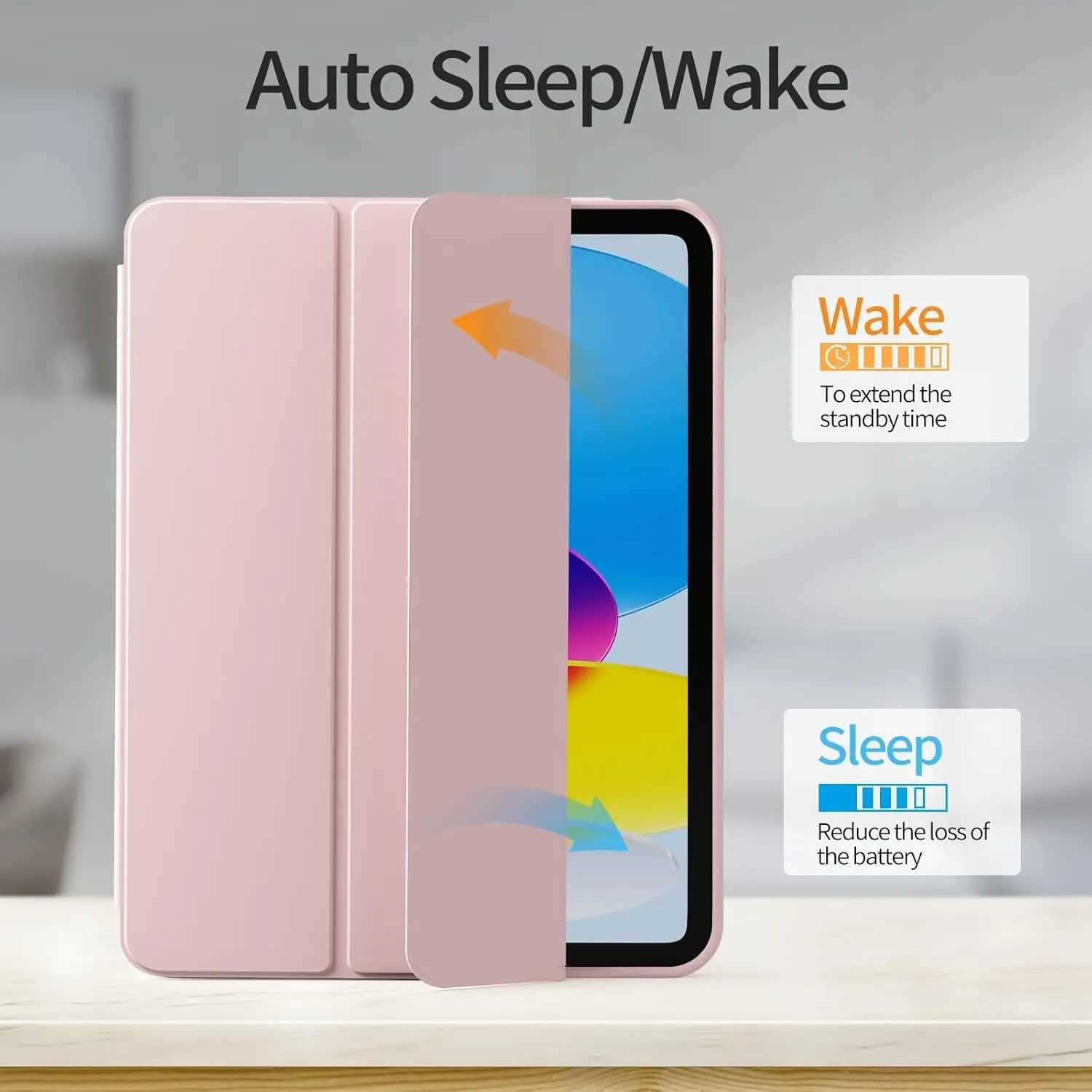 Case for iPad A16 11th/10th Generation 11/109 Inch 2025/2022 with Pencil Holder Slim Trifold Stand Smart Cover Soft TPU C251208