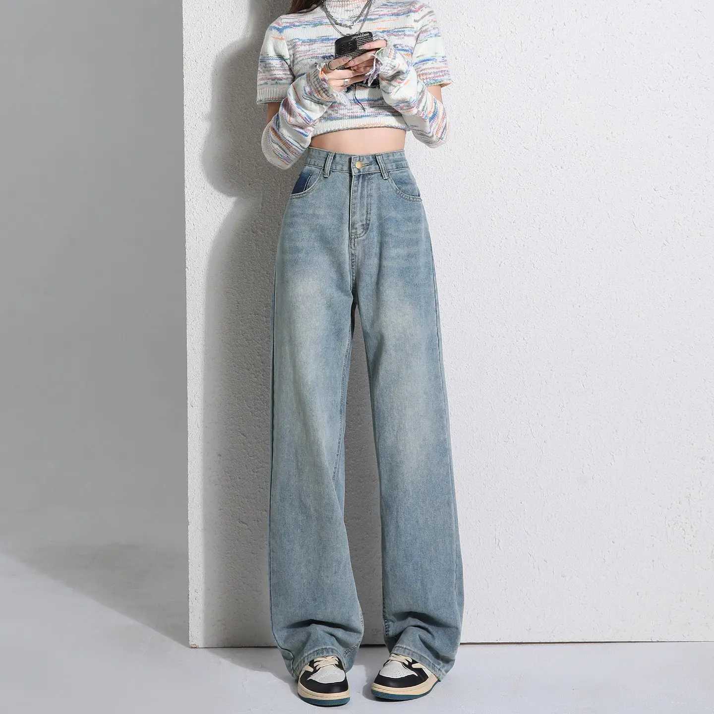 Baggy Jeans Women Wide Leg Denim Pants Y2K Aesthetic Streetwear Loose Fit Retro Female Fashion Trendy Casual Outfits JeansT251208