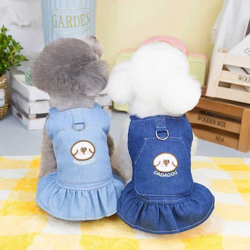 Fashion Casual Pet Clothing Denim Dress for Small Pets Yorkie Thin Autumn Spring Summer Cat Clothes Stylish Pet Outfits M251208