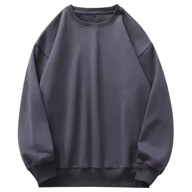 Men's 500g Heavyweight Baby Fleece Hoodie: Ultra-Soft Lined Thickened Crew Neck Loose Solid Color Pullover for Winter & Autumn Layering/Outerwear