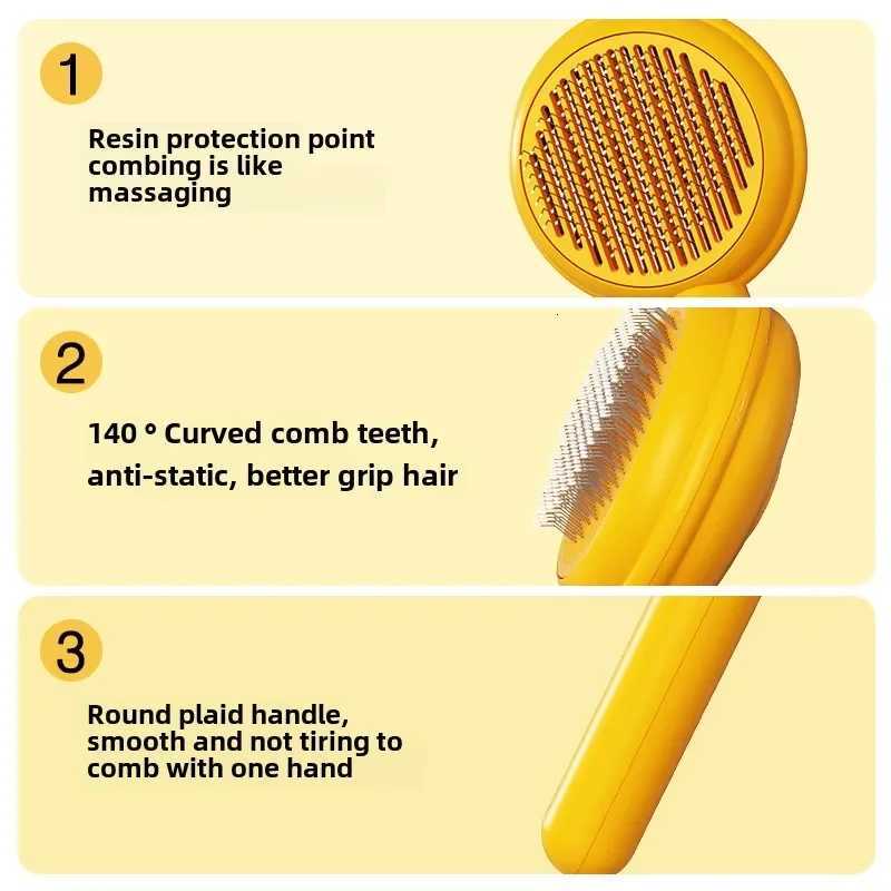 Pet Comb One-Key Hair Removal Cleaning Brush Magic Massage Grooming Needle Scratcher For Cat Dog Cleaning Care Supplies M251208 - view 4