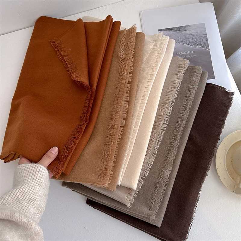 Luxury Luxury Winter Cashmere Scarf Women Solid Handkerchief Warm Pashmina Female Shawl Tassel Wrap Soft Pareo Bufanda Scarves Stole Y251208