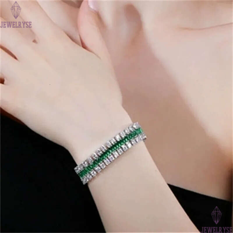 tennis wedding bracelets designer for woman three rows diamond bride wed engagement bracelet chain green white AAA CZ womens luxury top jewelry annive