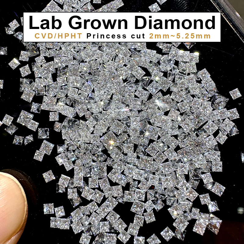 Melee lab grown diamond Princess cut CVD HPHT DEF VVS Small diamond 0.8mm 1mm 1.5mm 2mm 3mm Side diamond wholesale Tiny diamond side stone