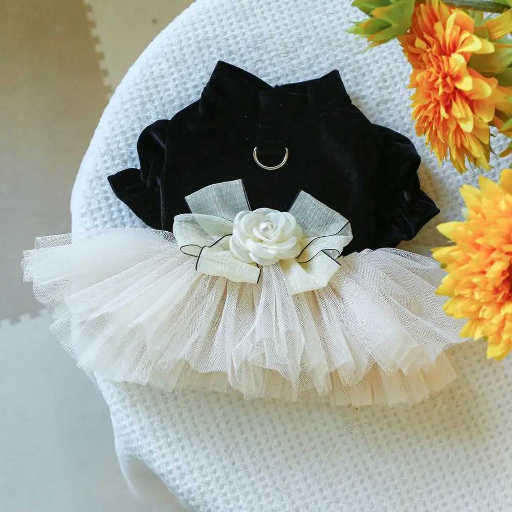 Three-dimensional Flower Pet Dress Dog Princess Dress Elegant 3d Flower Bow Decoration Wedding Dog Dress Stylish for Wedding M251208