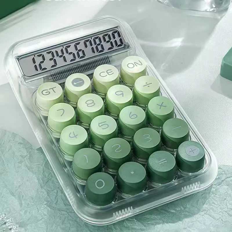 Transparent Gradient Color Large Buttons Large Screen Electronic 10 Digit Calcator Student Portable for School He and Off H251208