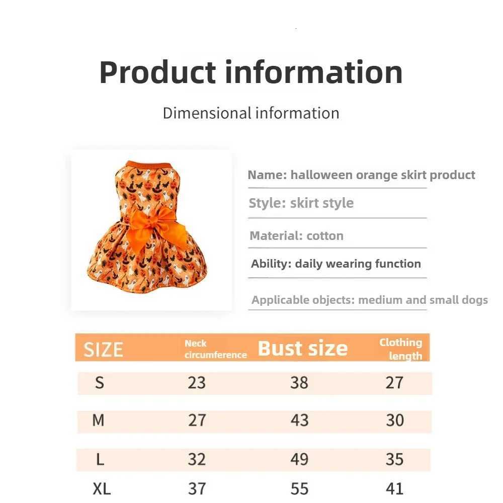 Pet Pumpkin Frock Bat Print Dress Dog Costume Apparel Halloween Dog Clothes Festival Cosplay Puppy Clothes Funny Pumpkin Spider M251208