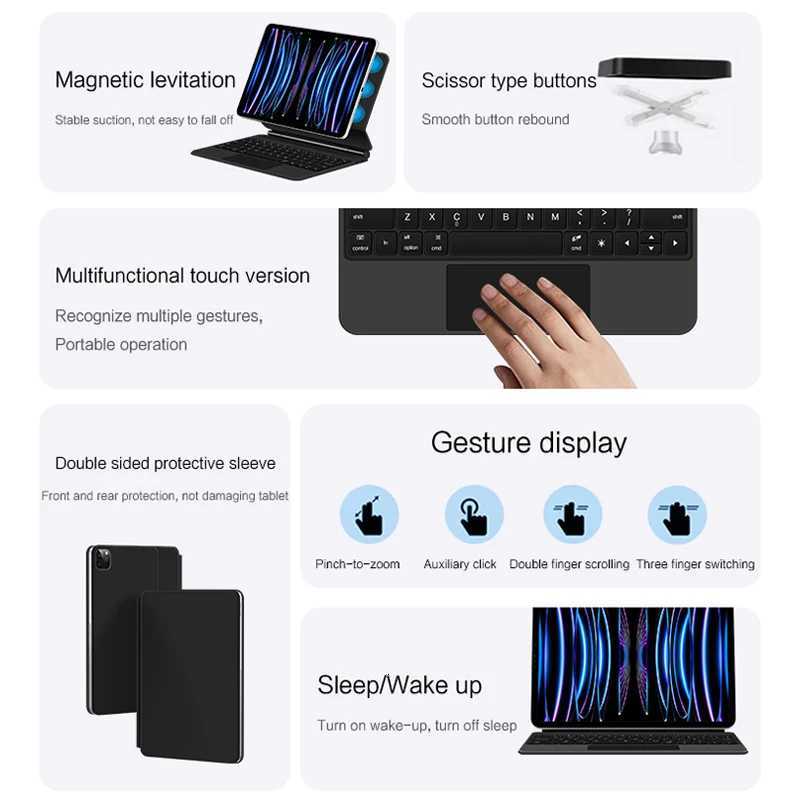 Magic Keyboard for iPad Pro 11 129 Air 4 Air 5 for iPad 10th Generation Pro 129 6th 5th 4th 3rd Gen Smart Cover Magnetic Case C2512080