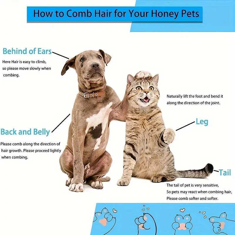 Brush - Effective Shedding Control Gentle Deshedding Comb for Dogs Cats Long Hair Grooming Daily Use Bathing M251208 - view 5