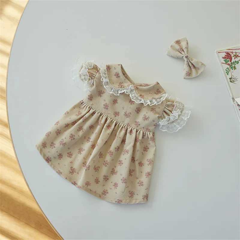 Pet Spring Floral Shirt Skirt Cat Autumn Corduroy Printed Dress Teddy Collar Lace Top Puppy Clothes Dog Dresses for Small Dogs M251208