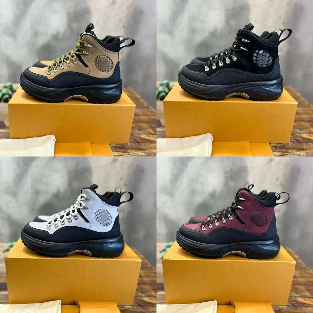 top quality outdoors ski hike Boots Man Daily Outfit Platform Lace-Up mesh leather high top Martin boots casual shoe designer mens Shoe luxury Discovery Ankle boot