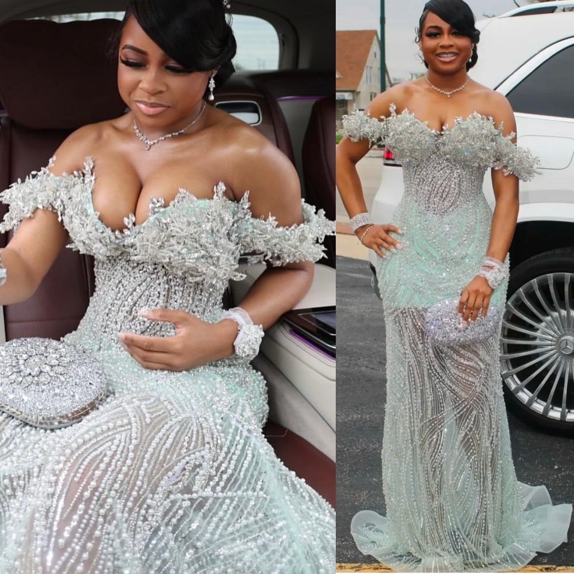 Aso Ebi Mint Mermaid Prom Dresses 2026 Sweetheart Crystals Beaded Evening Formal Party Second Birthday Engagement Gowns Plus Size Dress For Special Oc