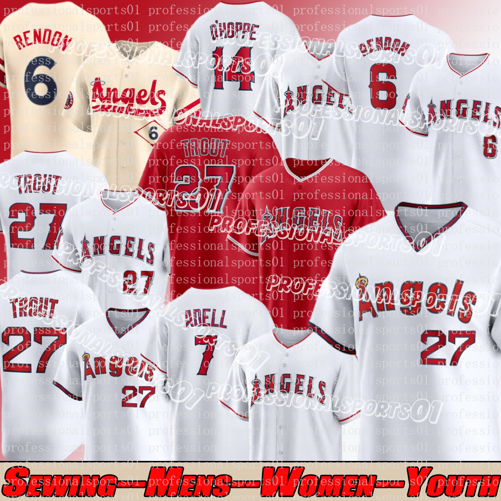 #27 Mike Trout Jersey #14 Logan O'Hoppe Jersey LA Angels Jerseys Anthony Rendon Jo Adell Taylor Ward Nolan Schanuel Niko Kavadas Brandon Drury Custom Baseball Jerseys