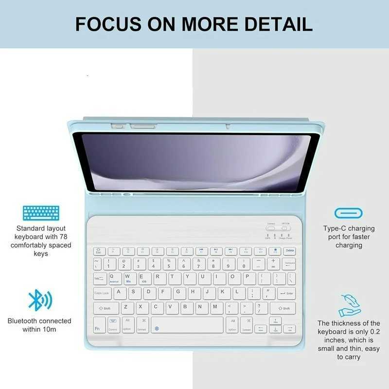 For Galaxy Tab A11 87 SM-X130/X133/X135 Case with KeyboardDetachable Wireless KeyboardTablet Cover Tab A9 87 Funda C251208