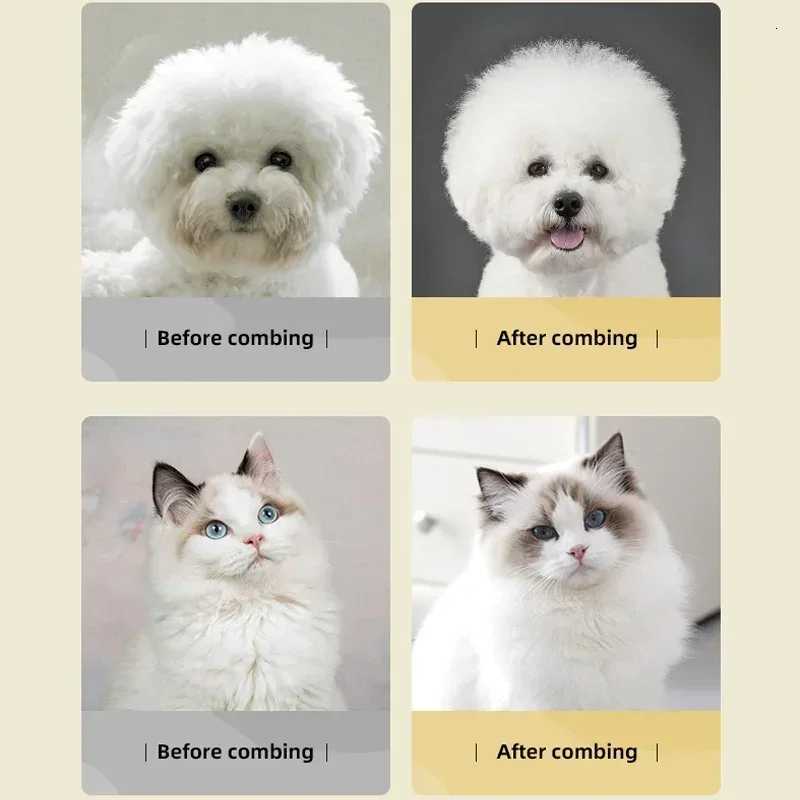 Professional Pet Grooming Brush Dual Tone Handle Dense Metal Teeth Comb for Fluffy Volume Teddy Cats Dogs Universal Styling Tool M251208 - view 7