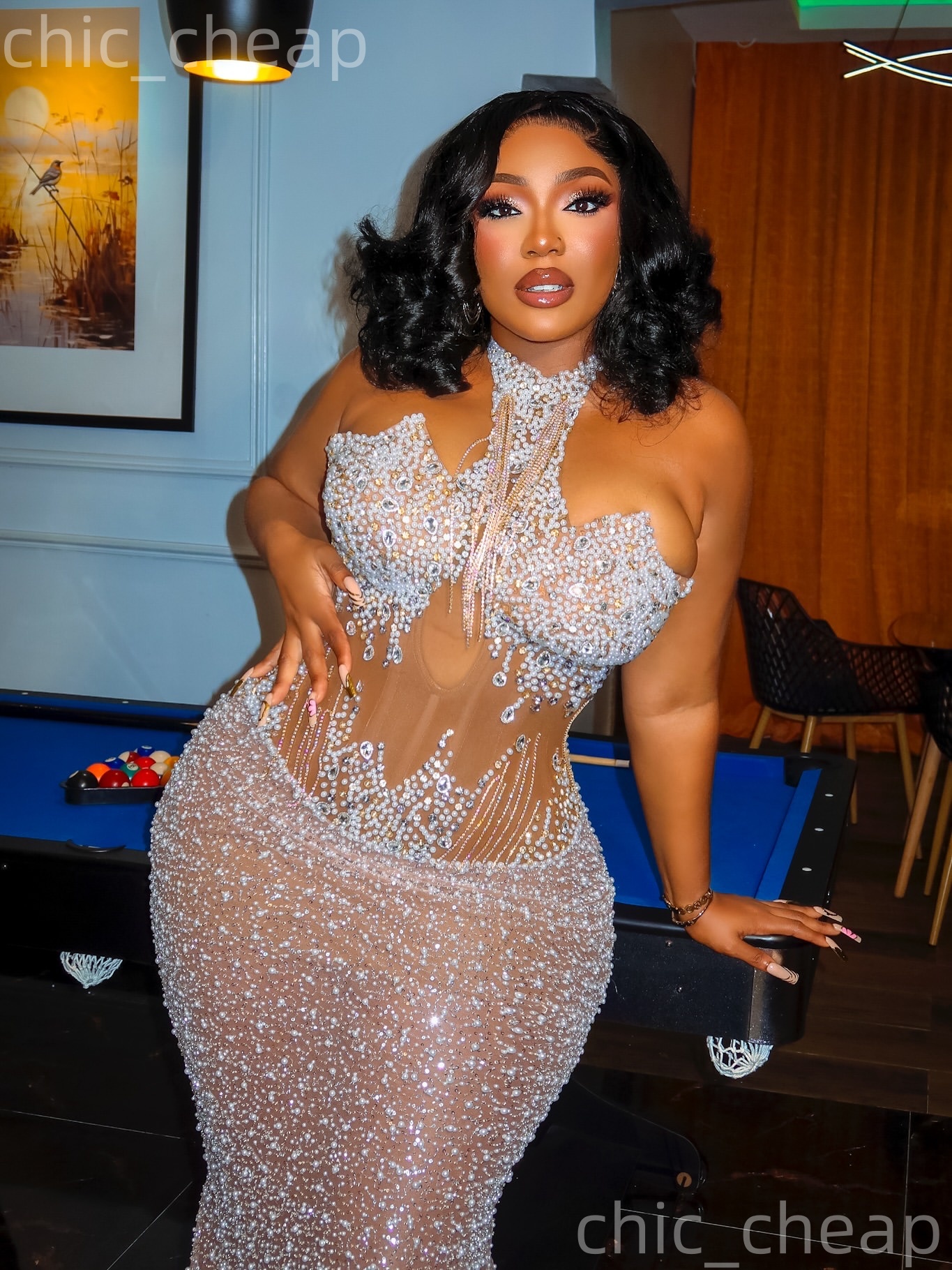 Aso Ebi Ivory Mermaid Prom Dresses 2026 Pearls Crystals Illusion Evening Formal Party Second Birthday Engagement Gowns Plus Size Dress For Special Occ