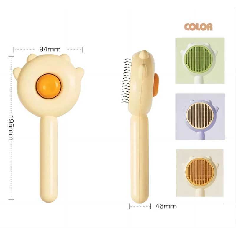 Three Colors Pet Comb One-Key Hair Removal Cleaning Brush Magic Massage Grooming The Cat Hair Brush Is Easy To Carry And Clean M251208 - view 4