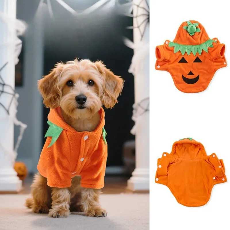 New Halloween Pet Costume Pumpkin Outfit for Small Dogs Cats Cute Orange Fun Festival Cosplay Halloween Dress for Pets M251208
