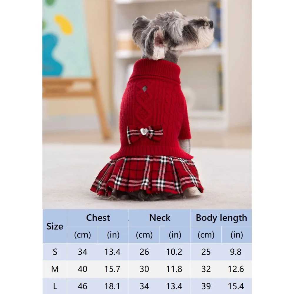 1pc Small Dog Winter Sweater Dress - Soft Knit Turtleneck for Yorkie/Chihuahua/Teacup Cute Puppy Clothes Winter Pet Gift M251208