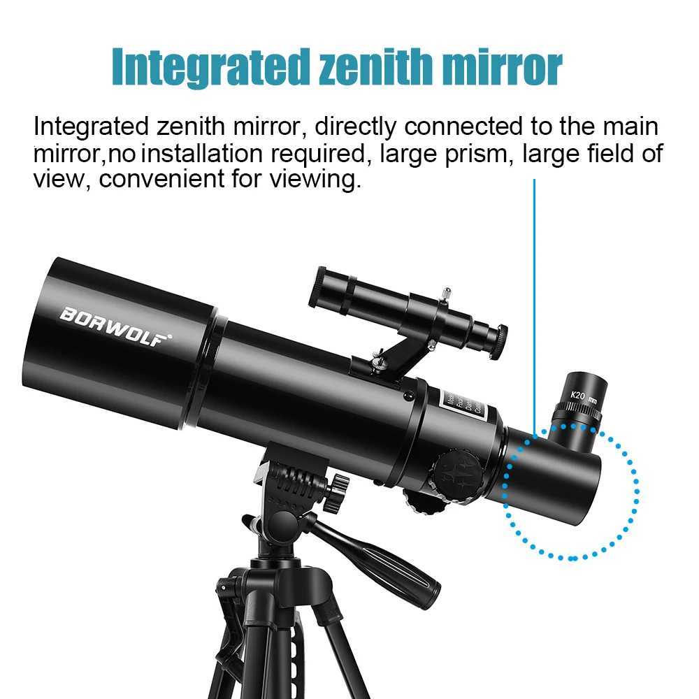 BORWOLF AZ80400 Astrony Telescopes for Adts 80mm Aperture 400mm AZ Mount 200X HD for Moon Stargazing and Bird Watching C251208