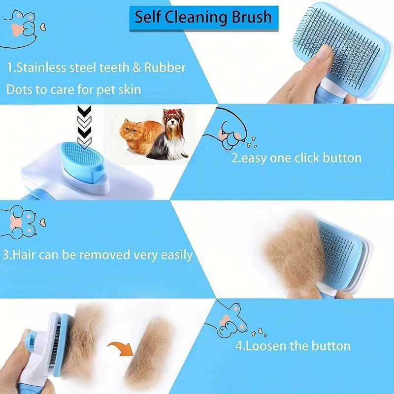 Brush - Effective Shedding Control Gentle Deshedding Comb for Dogs Cats Long Hair Grooming Daily Use Bathing M251208 - view 7
