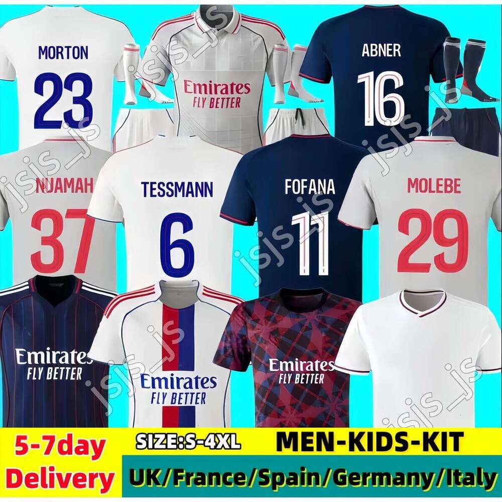 25 26 Maillot Lyon Soccer Jerseys 2025 2026 Olympique Lyonnais OL 3rd Fourth Shirts CHERKI man kids kit Mikautadze FOFANA Men Football Shirt NUAMAH Kids kit