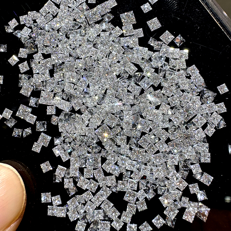Melee lab grown diamond Princess cut CVD HPHT DEF VVS Small diamond 0.8mm 1mm 1.5mm 2mm 3mm Side diamond wholesale Tiny diamond side stone