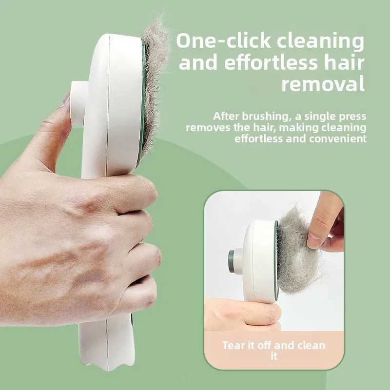 Cat Dog Comb Hair Remover Brush UVC Sterilization Pet Grooming Slicker Needle Comb Removes Tangled Self Cleaning Pet Supplies M251208 - view 5